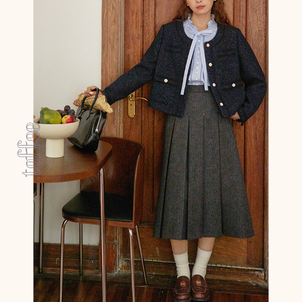 ミモレ丈ウールプリーツスカート Z00563