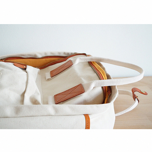 【2color】バイカラーレザーキャンバスバック Z00389