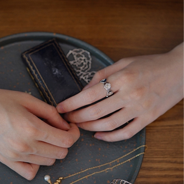 ミニフラワーデザインスリムリング AU-147