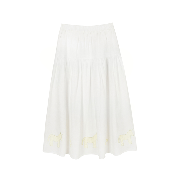 ポニーパッチ刺繍フレアスカート《Z00824》