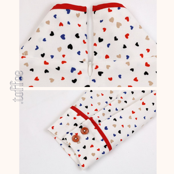 リボンタイ付きカラフルドットシャツワンピース 《Z00750》