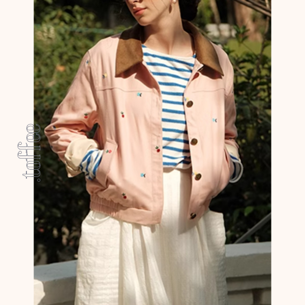 【2color】マルチカラー刺繍入りデニムセットアップ Z00499