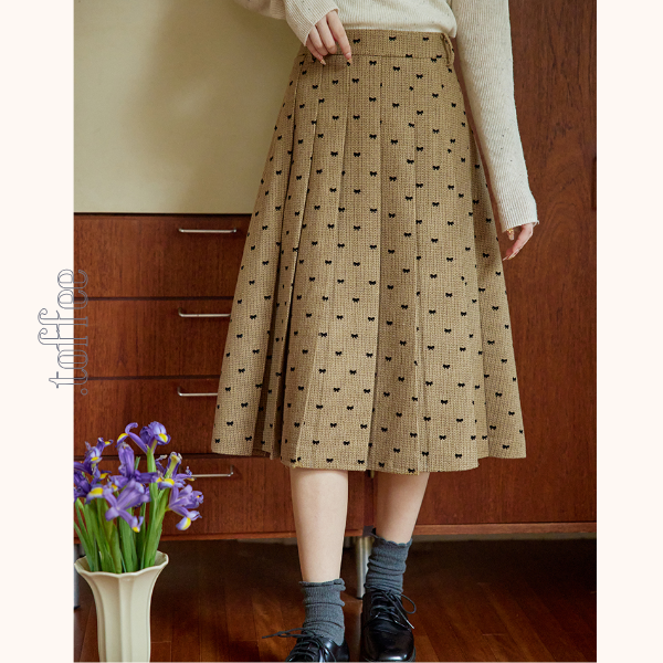 リボンドットショートジャケット&プリーツスカートセットアップ 《Z00764》