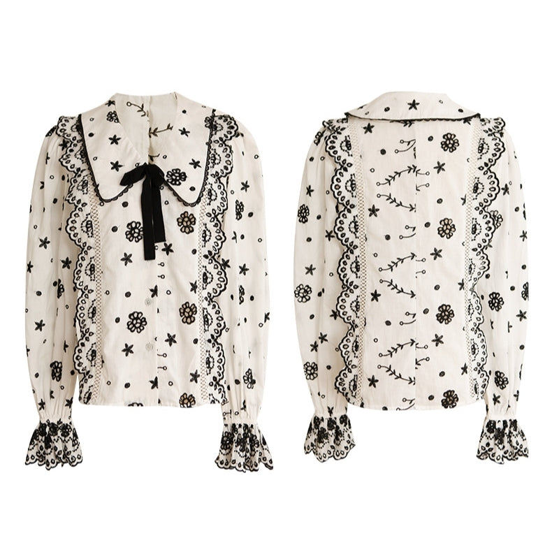 レース×キャンディースリーブのブラウス sp0191