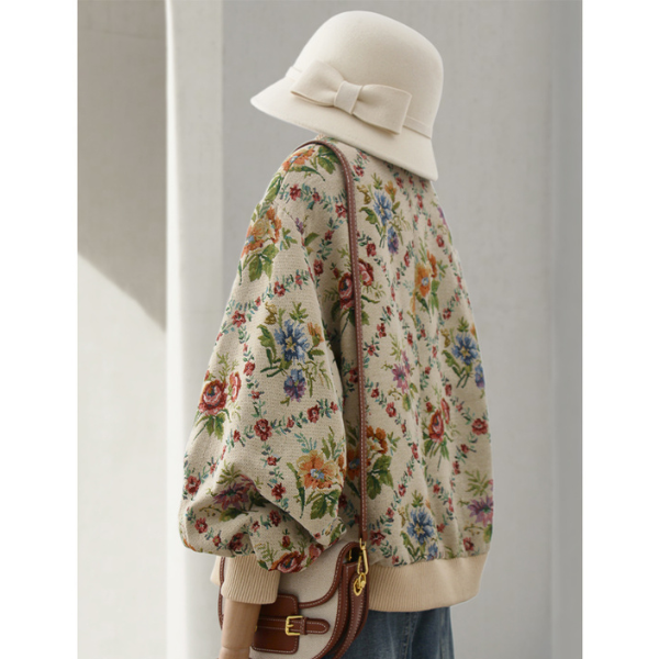 ゴブラン織りジップアップブルゾン Z00091