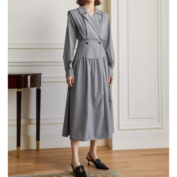 ウエストマークシャツワンピース w-144