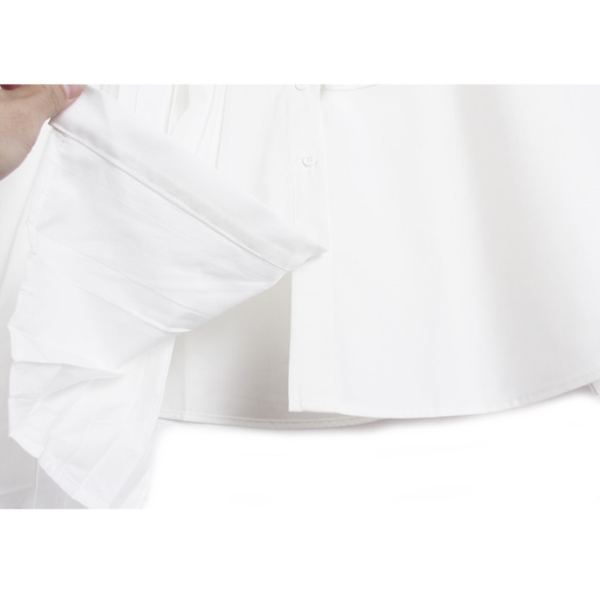 【2color】ラペルプリーツシャツ X-350