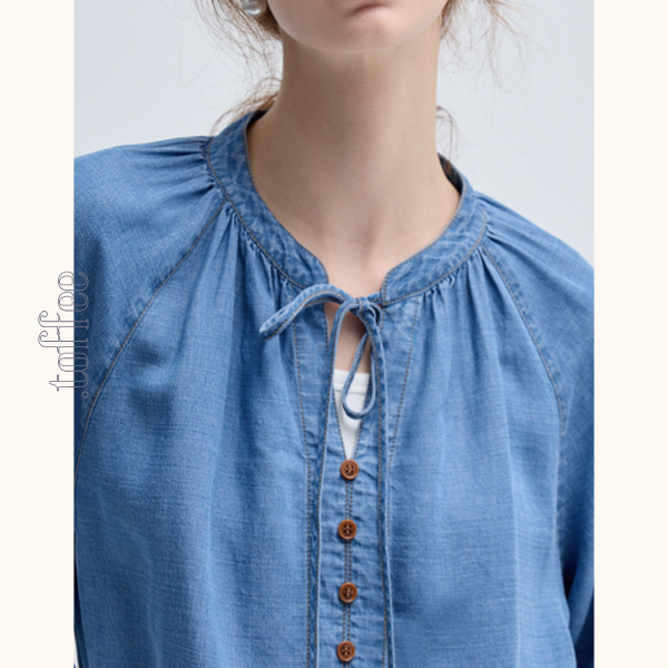 フロントリボンデニムシャツ Z00458