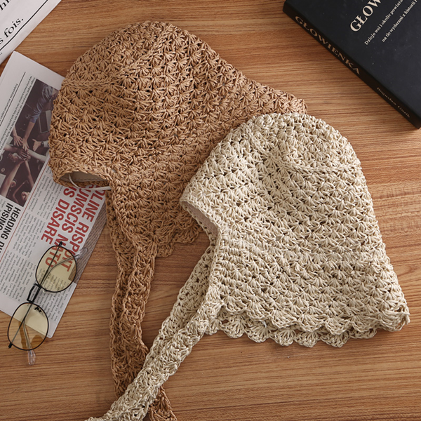 【3color】ストラップ付ストローハット Z00356