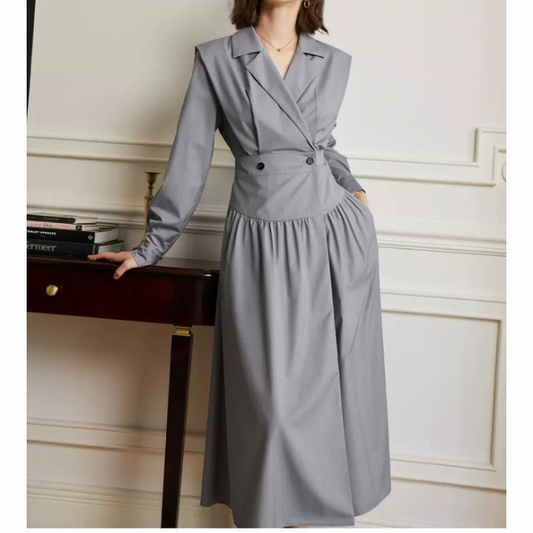 ウエストマークシャツワンピース w-144