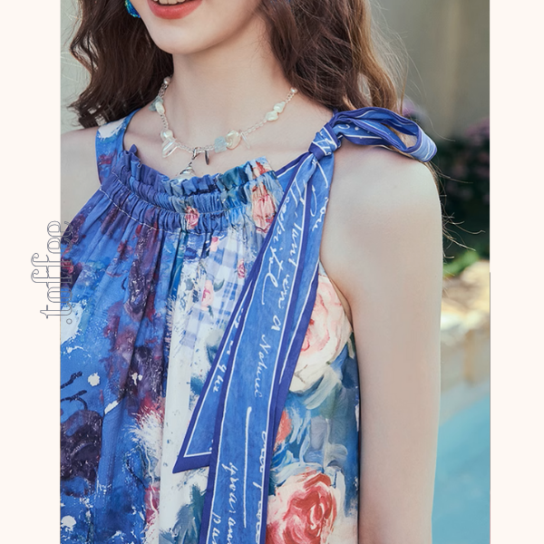 深海の花の泡ホルターネックワンピース《Z00967》