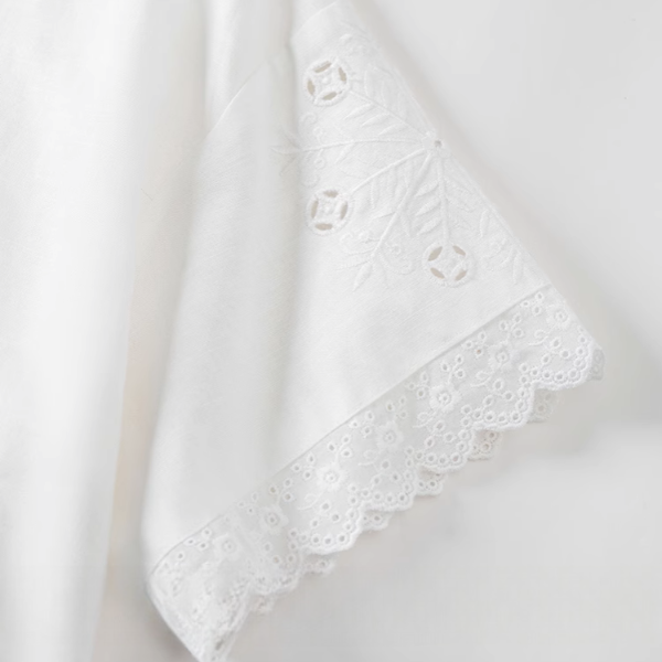 カットワークレースボックス型クロップドTシャツ《Z01002》