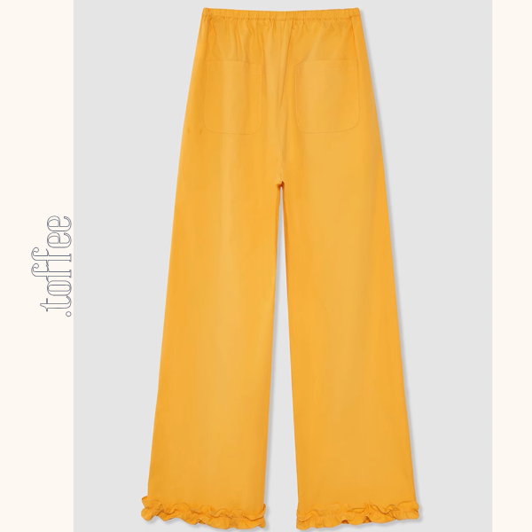 レースヘムペプラムノースリーブトップ&ストレートパンツセットアップ 《Z00982》