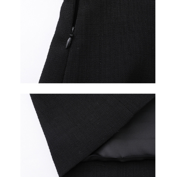 レイヤード風ブラックスリムワンピース Z00026