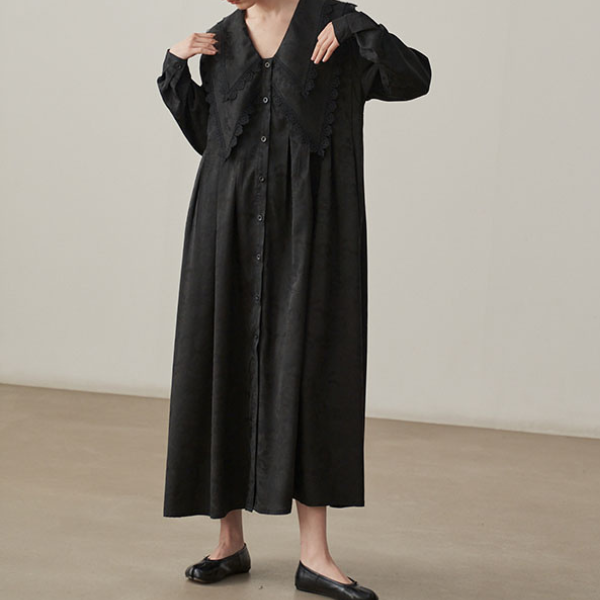 ビッグカラージャガードドレス X-068