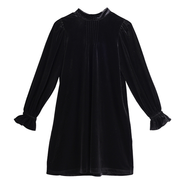 リボン付きブラックミニワンピース Z00086