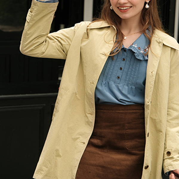 【2color】クラシカルミドル丈Aラインコート 《Z00749》