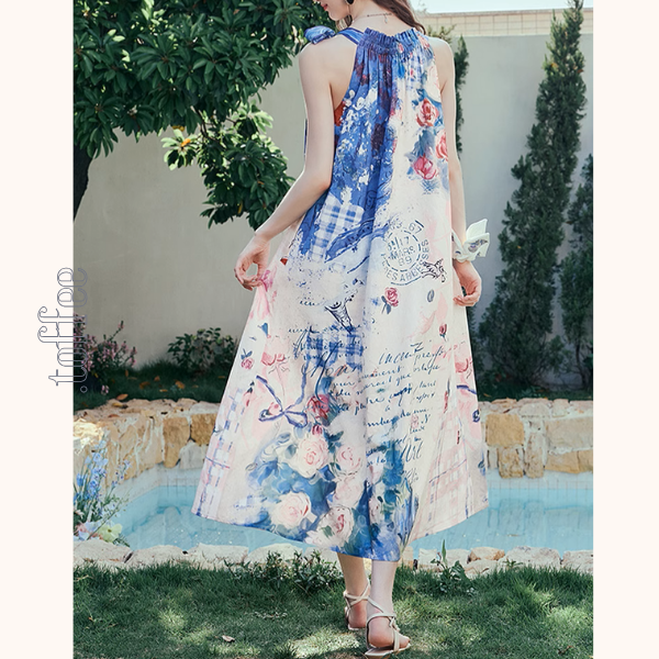 深海の花の泡ホルターネックワンピース《Z00967》