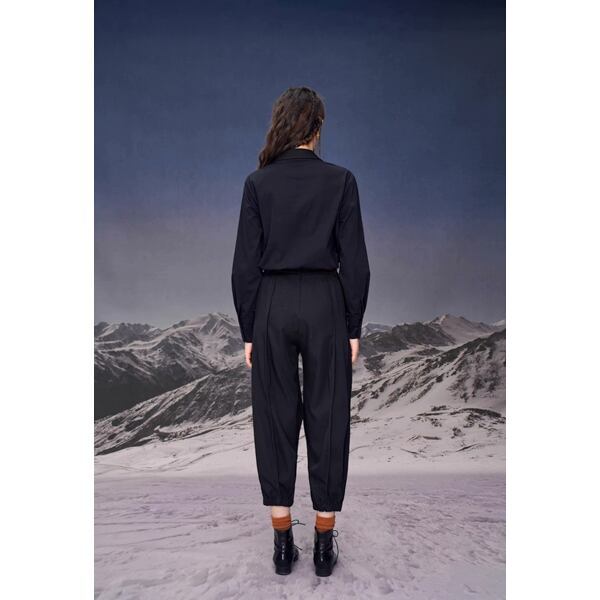 フェイクツーピースフォックス刺繍ブラウス C0105