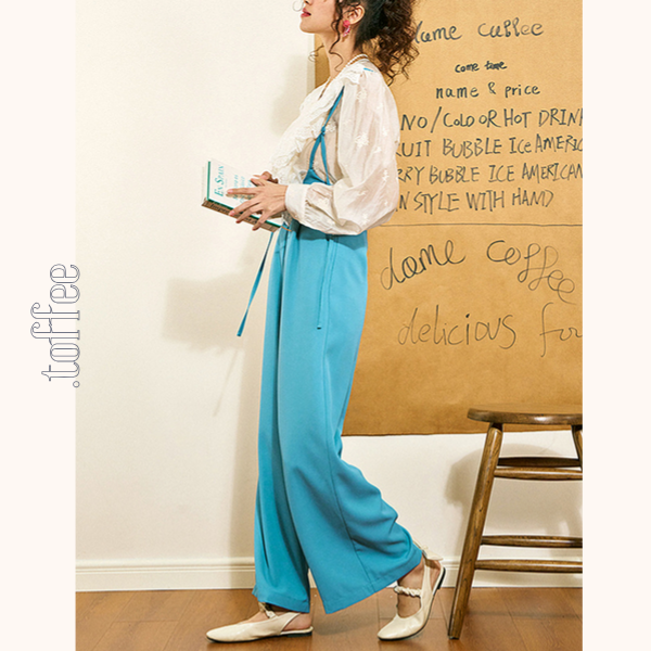 【3color】ハイウエストスリムサロペット 《Z00684》