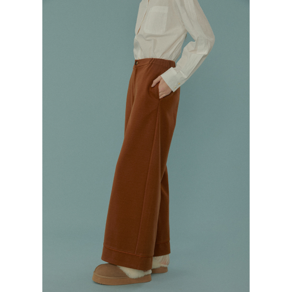 【2color】フレンチハイウエストワイドレッグパンツ Z00044