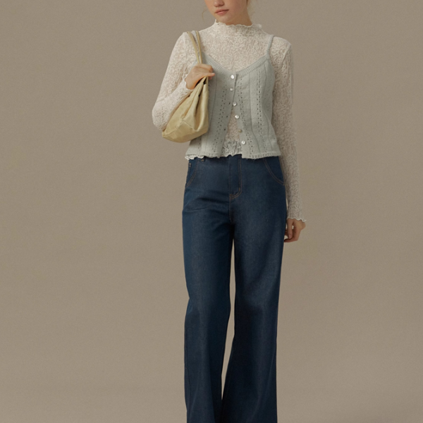 ツイストショルダーストラップメッシュキャミソール《Z00827》