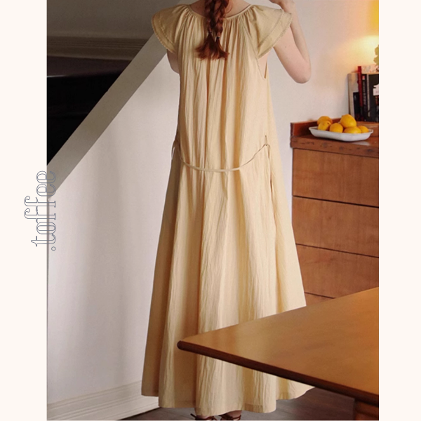 フライングスリーブミモレ丈ワンピース《Z01026》