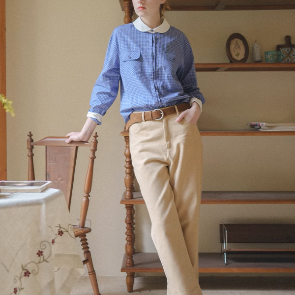 ドールカラータータンチェックシャツ《Z00907》