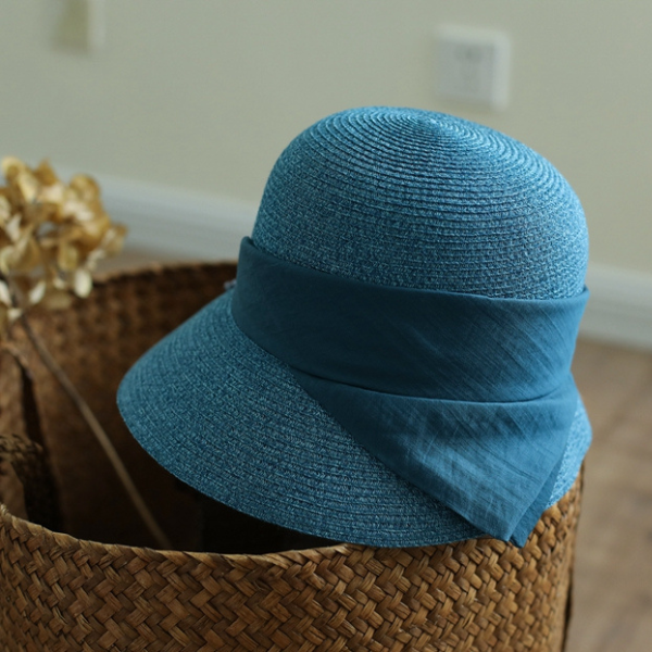 【4color】チェーンベルトドームシルエットストローハット AU-104