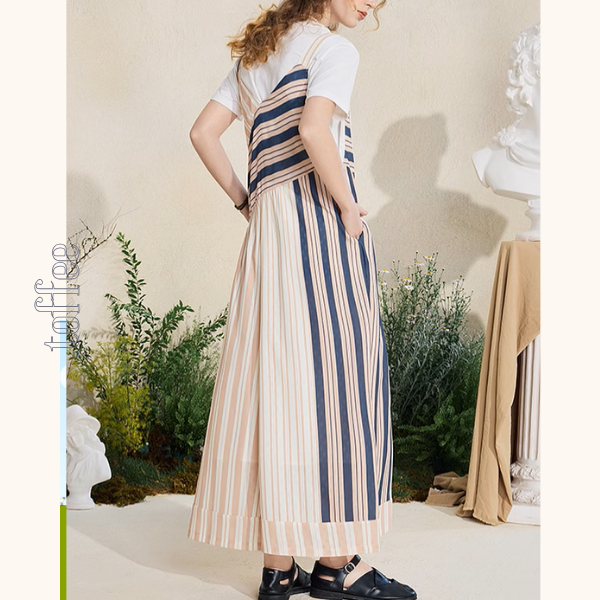 ストライプ切替オールインワン《Z01055》