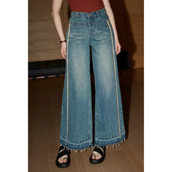 ハイウエストダメージデニムパンツ Z00231