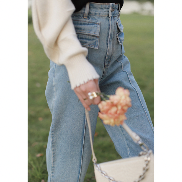 クロップドワイドデニム w-150