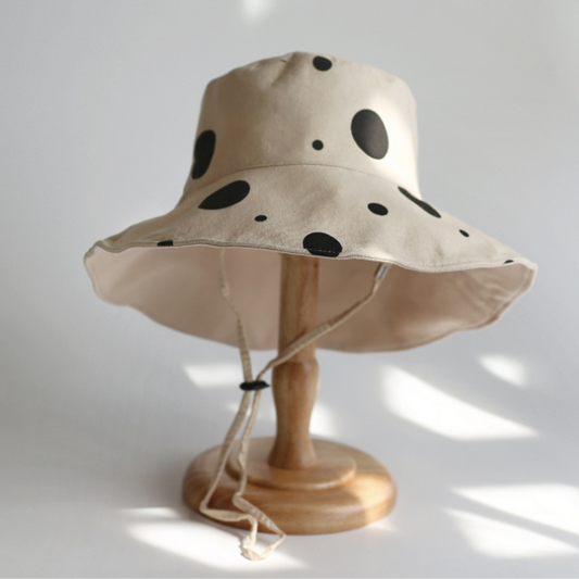 【2color】ドットプリントビッグプリムハット AU-119