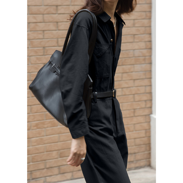 【2color】ウエストベルトメンズライクジャンプスーツ AU-224