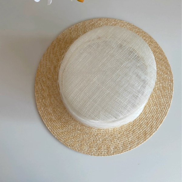リボン装飾つば広ストローハット《Z00959》