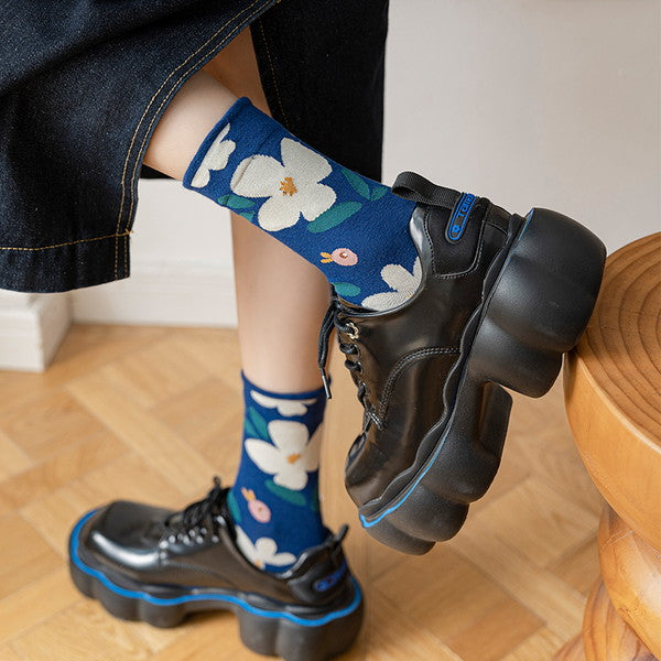 フラワー刺繍ソックス3点セット Z00315