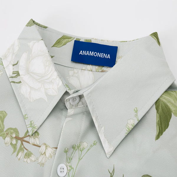 パッチポケット付きフローラルシャツ《Z00916》