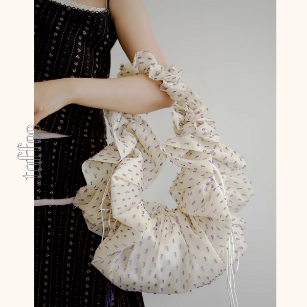 ドローストリング付きギャザーショルダーバッグ《Z00936》