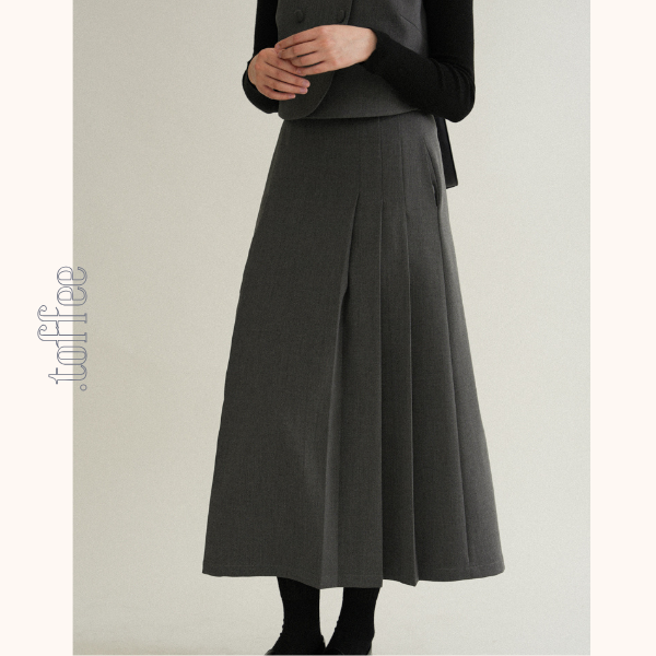 ノーカラークロップド丈ジャケット&Aラインロングスカートセットアップ 《Z00761》