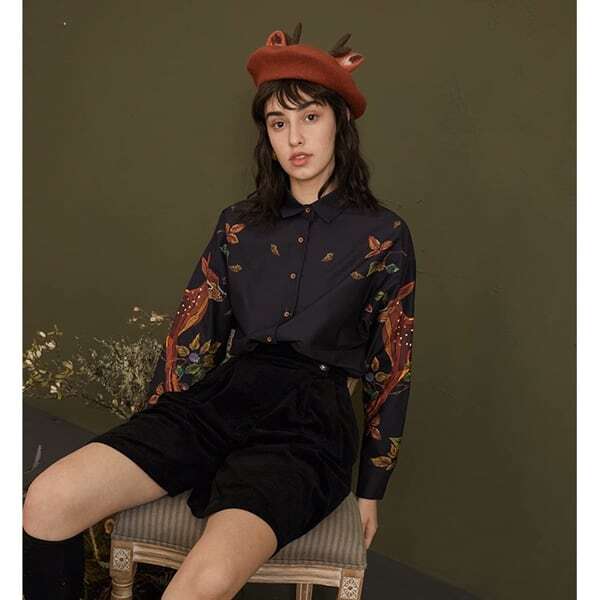 ナイトフォレストシャツブラウス C0074