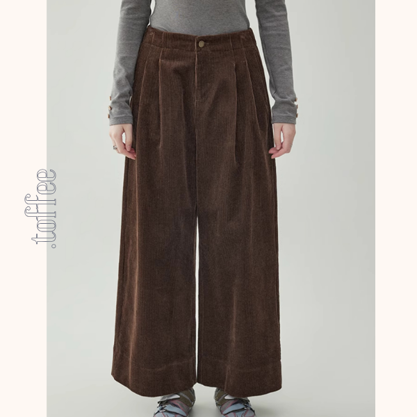 【2color】コーデュロイハイウエストワイドパンツ 《Z00734》
