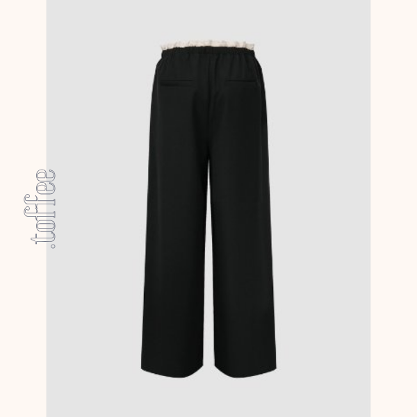 【5color】レースウエストワイドパンツ Z00410