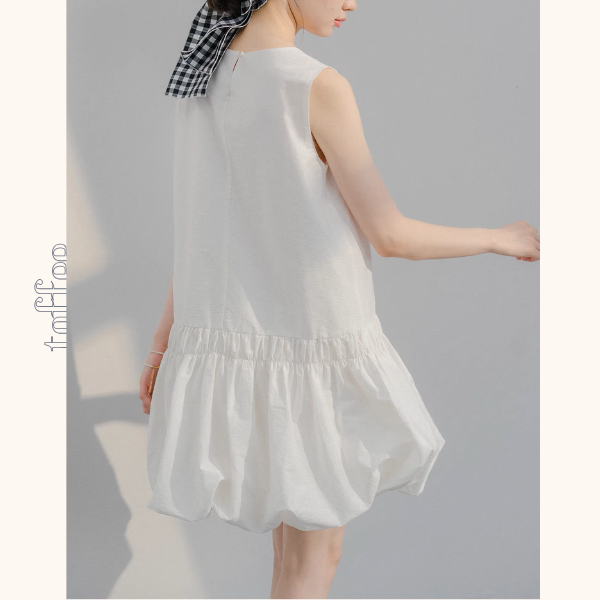 【2color】ふんわり咲く花モチーフのバルーンワンピース《Z01073》