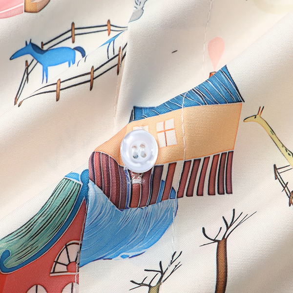 パッチポケット付きイラストプリントシャツ《Z00913》