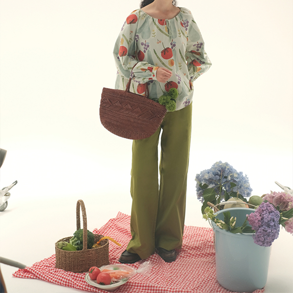 【2color】ツイルコットンストレートパンツ 《Z00743》