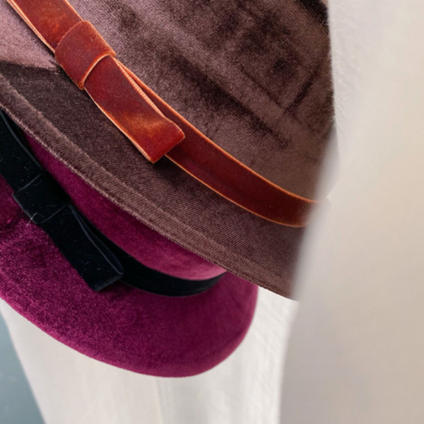 【6color】リボン付きフラットハット Z00060