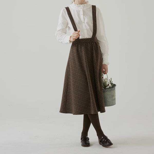 チェックサスペンダースカート Z00151