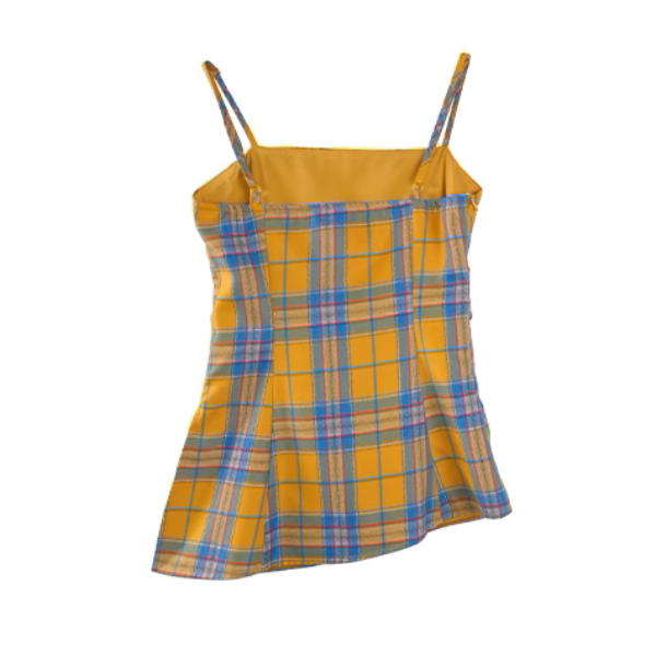 タータンチェックアシンメントリーヘムキャミソール《Z01013》