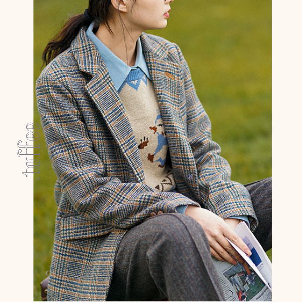 グレンチェック柄 テーラードジャケット 《Z00769》