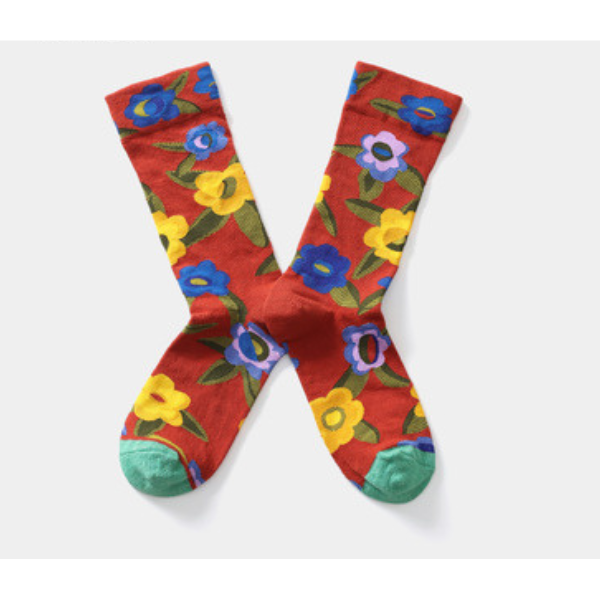 フラワーデザインソックス4p w-080